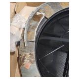40-inch Slate Fire Pit with Deep Bowl and Cover - New, Open Box but Damaged - has one slate edge and 3 top slate pieces that have broken off