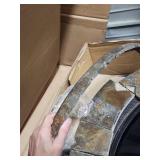 40-inch Slate Fire Pit with Deep Bowl and Cover - New, Open Box but Damaged - has one slate edge and 3 top slate pieces that have broken off