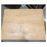 Set of 3 Wooden Folding TV Tables - slight finish wear, one hs a couple of shallow holes in the top.  All need a good cleaning