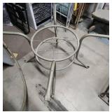 Metal Patio Table Base Frame -  53" diameter.  No top on the round table edge, and supports to mount the round table top edge are broken off.