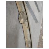 Metal Patio Table Base Frame -  53" diameter.  No top on the round table edge, and supports to mount the round table top edge are broken off.