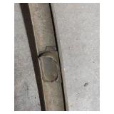 Metal Patio Table Base Frame -  53" diameter.  No top on the round table edge, and supports to mount the round table top edge are broken off.