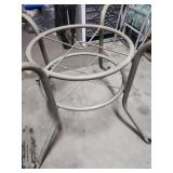 Metal Patio Table Base Frame -  53" diameter.  No top on the round table edge, and supports to mount the round table top edge are broken off.