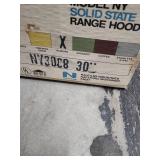 Vintage 1970s Nautilus 30"  Solid State Kitchen Range Hood - Model NY 3008 - New in Sealed Box