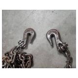 Heavy Duty Steel Chain with Hooks. Chain approx 144" long - some minor patina