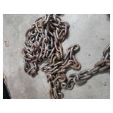 Heavy Duty Steel Chain with Hooks. Chain approx 144" long - some minor patina