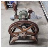 Industrial Hand Wheel Valve Assembly - has heavy patina - function unknown, valves untested