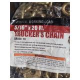 Grade 70 Transport Chain with Gold Toned Finish 5/16" x 20ft - appears new in open bag, bag has splits on side.