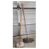 Two commercial cotton string mops