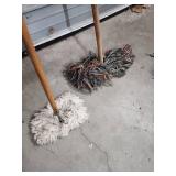 Two commercial cotton string mops
