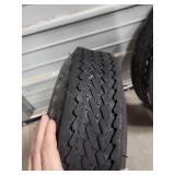 One Duro 5.30-12 Trailer Tire ( shows signs of previous use) and pne Goodyear 4-30-12 Trailer Tire ( fairly good tread - may be new)