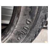 One Duro 5.30-12 Trailer Tire ( shows signs of previous use) and pne Goodyear 4-30-12 Trailer Tire ( fairly good tread - may be new)
