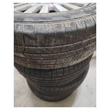 Set of 4 Michellin Defender XT 226/60/R16 tires with Chrome Wheels - previously used.  Two of the tires have better tread left than the other two.