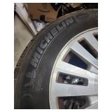 Set of 4 Michellin Defender XT 226/60/R16 tires with Chrome Wheels - previously used.  Two of the tires have better tread left than the other two.