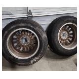 Set of 4 Michellin Defender XT 226/60/R16 tires with Chrome Wheels - previously used.  Two of the tires have better tread left than the other two.