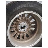 Set of 4 Michellin Defender XT 226/60/R16 tires with Chrome Wheels - previously used.  Two of the tires have better tread left than the other two.
