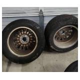 Set of 4 Michellin Defender XT 226/60/R16 tires with Chrome Wheels - previously used.  Two of the tires have better tread left than the other two.