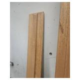 Wood Door Frame Trim Pieces with Hinges - two longer ones are 81"H and short one with no hinges 72 3/4" H. All are 4 5/8" W x 0.5" D