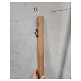 Wood stairway rails - some with brackets. All approx 1 3/4" diameter. See desc for lengths