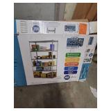 Steel gorilla shelf with White MDF Shelf Boards -  6 Tier - 48"W x 18"D x 84"H. Open box, appears new (bottom of box was falling apart, so only have the top of the box).  All pieces accounted for.