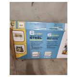 Steel gorilla shelf with White MDF Shelf Boards -  6 Tier - 48"W x 18"D x 84"H. Open box, appears new (bottom of box was falling apart, so only have the top of the box).  All pieces accounted for.