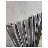 Extra steel shelving supports for 48" Wide shelf unit - Twelve 48" W shelf brackets, and 8 corner pieces.  (No short side/depth shelf brackets)