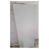 Six white mdf shelf board panels for gorilla shelves. 47 5/8"W x 17 5/8"D. (for 48x18 units).  Some edge wear and some slight water damage/mold on one end of shelves. Could cut down to use for shelves