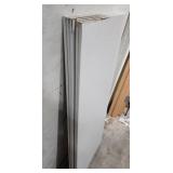 Six white mdf shelf board panels for gorilla shelves. 47 5/8"W x 17 5/8"D. (for 48x18 units).  Some edge wear and some slight water damage/mold on one end of shelves. Could cut down to use for shelves