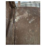Vintage Wooden Rocking Chair with broken seat - 16.5W x 27D x 34H. Seat height 14 - should be able to repair by removing middle board and reinserting appropriately