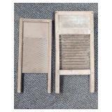 2 small Vintage Wood and Metal Washboards (both are dusty and need cleaned)
