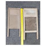 2 small Vintage Wood and Metal Washboards (both are dusty and need cleaned)