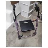 Rollator Walker with Seat - Purple - does not stay folded up easily