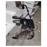 Rollator Walker with Seat - Purple - does not stay folded up easily