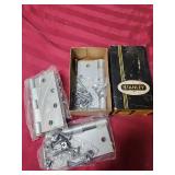 One box Stanley Hinges (qty 3) brand new - and One Box Hager Hinge previously used (qty 1) - both include screws - all are 4 1/2" x 4 1/2" hinges