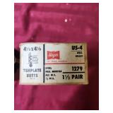 One box Stanley Hinges (qty 3) brand new - and One Box Hager Hinge previously used (qty 1) - both include screws - all are 4 1/2" x 4 1/2" hinges