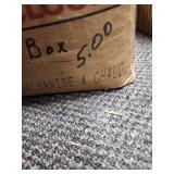 Tree Island Steel Square Cut Nails Box - Full 50lb Box, still had strap on it (opened for phot).  1 1/4 Boite Galvanise A Chaud