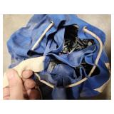 3 Canvas Parachute Drawstring Hardware bags filled with nails (2 green, 1 blue - see extra photo).