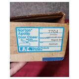 Norton Apollo Model 7704 Narrow Projection Commercial Door Closer - Reversible Right/Left Hand - Aluminum - Brand new in open original box with instructions