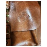 Patricia Nash Brown Leather Hobo Purse w/ Dust Cover (has some wear and fade on the outer leather - inside has stains) good structural condition. Includes a frog Checkbook wallet