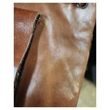 Patricia Nash Brown Leather Hobo Purse w/ Dust Cover (has some wear and fade on the outer leather - inside has stains) good structural condition. Includes a frog Checkbook wallet