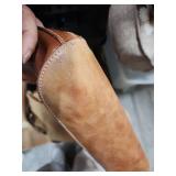 Patricia Nash Brown Leather Hobo Purse w/ Dust Cover (has some wear and fade on the outer leather - inside has stains) good structural condition. Includes a frog Checkbook wallet