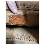 Patricia Nash Brown Leather Hobo Purse w/ Dust Cover (has some wear and fade on the outer leather - inside has stains) good structural condition. Includes a frog Checkbook wallet