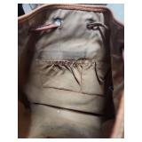 Patricia Nash Brown Leather Hobo Purse w/ Dust Cover (has some wear and fade on the outer leather - inside has stains) good structural condition. Includes a frog Checkbook wallet