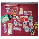 Sewing Notions Collection with Storage Box - hook/eyes, buttons, scissors, velcro and much more
