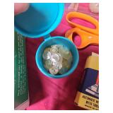 Sewing Notions Collection with Storage Box - hook/eyes, buttons, scissors, velcro and much more