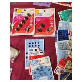Sewing Notions Collection with Storage Box - hook/eyes, buttons, scissors, velcro and much more