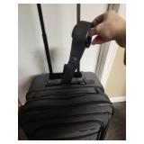 Ascot Carry-on Luggage on Wheels with telescoping handle with button activation - 15" W x 10" D x 22" H - Good clean condition.  has 2 gold locks on the zippers but no keys