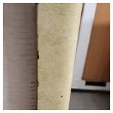 Formica Countertop - has a hook drilled in the middle of it.  Has some wear/small chips and edge has some scuff marks. Measures 88 1/4" W x 18" D - finished edge is 1.5" H