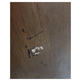 Vintage 4 drawer wood dresser - has integrity issues and has a very slight wobble, would need significant repair. Drawers all function well. 24 W x 14 D x 36.5 H. Has some spots on finish on front (mi