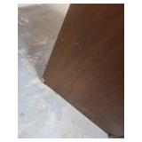 Vintage 4 drawer wood dresser - has integrity issues and has a very slight wobble, would need significant repair. Drawers all function well. 24 W x 14 D x 36.5 H. Has some spots on finish on front (mi